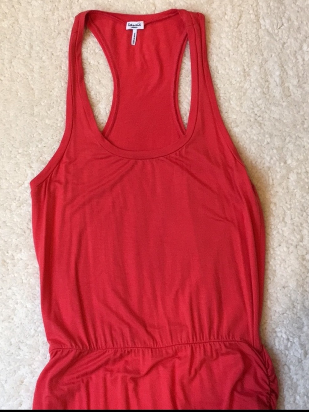Splendid Coral-Red Scoop Neck maxi dress